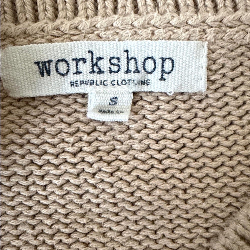 Workshop Republic Clothing Taupe V-Neck Sweater - Picture 12 of 13